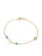 Goldjewels Kids Bracelet Chain from Gold 9K with Σταυρό, Evil Eye & Stones