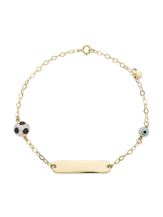 Goldjewels Kids Bracelet ID from Gold 14K with Evil Eye
