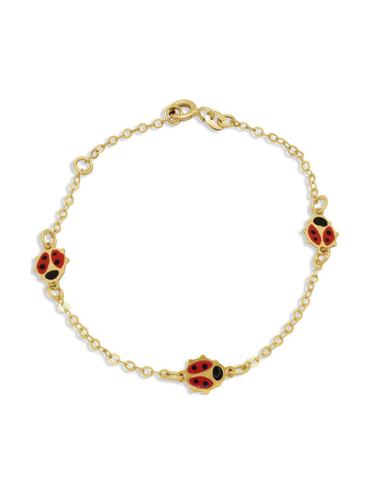 Goldjewels Kids Bracelet Ladybugs from Gold 14K