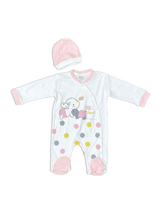 Caramelkids Set Body pentru Bebeluși Mânecă lungă cu Accesoriu white-salmon 2buc