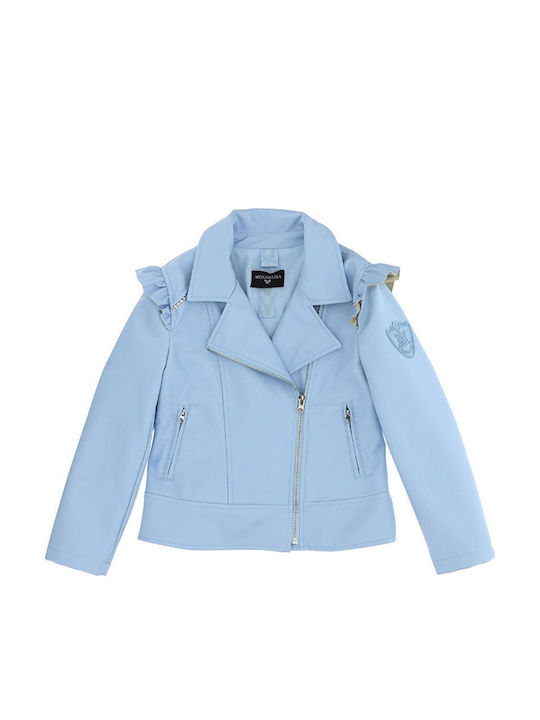 Monnalisa Kids' Casual Jacket Short Light Blue
