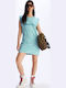 Summer Mini Athletic Sleeveless Dress Turquoise C9D25161