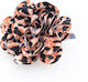 Stoffblumen Haargummis Leo Muster-Orange