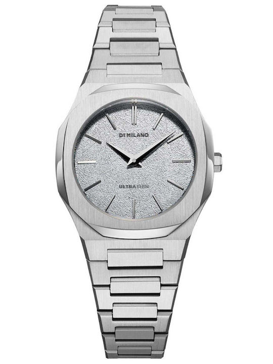 D1 Milano Ultra Thin Men's Watch 30mm Battery with Silver Metal Bracelet