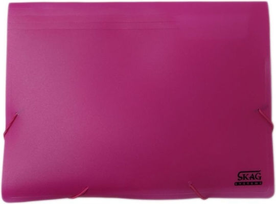 Clipboards & Form Holders Expanding File Folder Elastic 13 Positions A4 Pink 24x33cm Skag