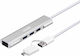 LOGIK Hub 3 Anschlüsse mit USB-A / Ethernet Verbindung Silber