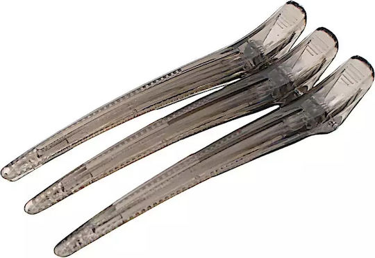 Kika Hair Styling Hair Clips Set Semi-Transparent Gray 3 Pieces
