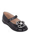 Kids Anatomic Leather Ballerinas with Hoop & Loop Closure Black