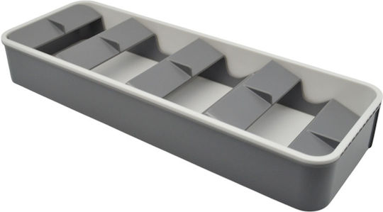 Ankor Besteckeinsatz für Schubladen Aufklappbar Kunststoff 22x39,5x5,6cm Grau