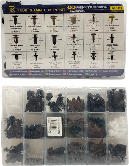 Car Upholstery Fasteners Ford Nissan Hyundai BMW Honda 18 Different Designs 415 Pieces Auto Gs 99203