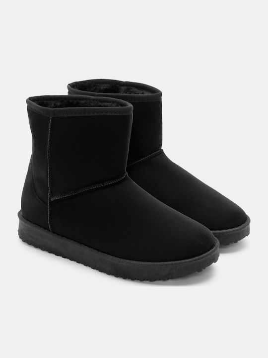 Women's Ankle Boots with Fur Black