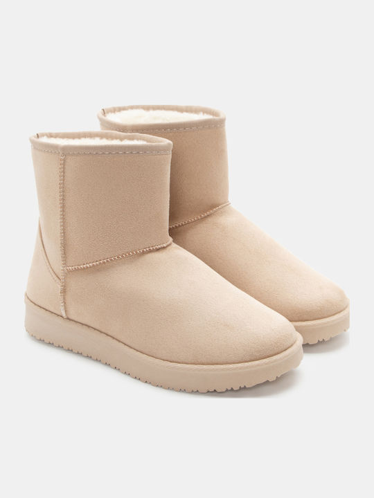 Luigi Women's Ankle Boots with Fur Beige