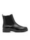 Leder Damen Chelsea Stiefeletten Schwarz