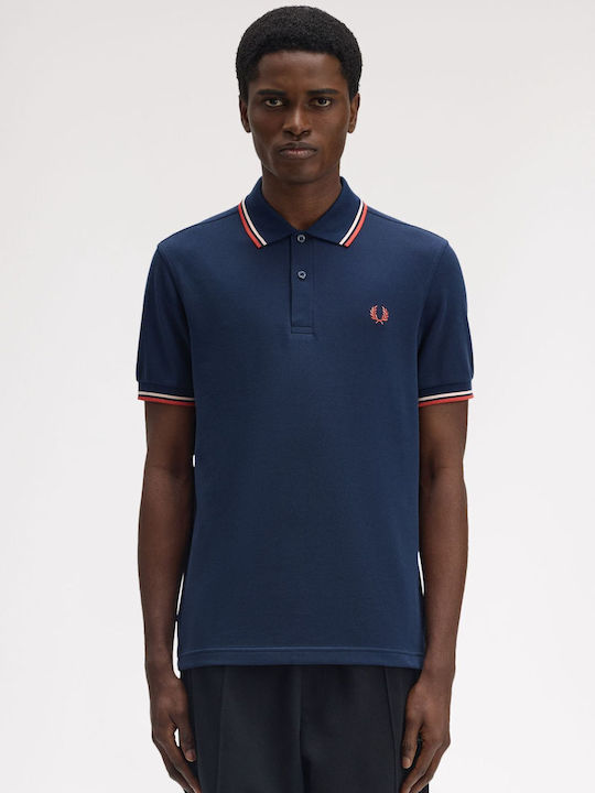 Fred Perry Twin Tipped Polo T-Shirt Blau