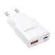 Veger Φορτιστής Χωρίς Καλώδιο με Θύρα USB-A και Θύρα USB-C 30W Power Delivery / Quick Charge 3.0 Λευκός (TC301)