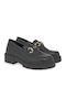 Leather Women's Loafers in Black Color