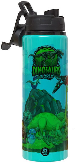 Koupakoupa Dinosaur's World Kids Water Bottle Aluminium with Screw Cap Non Spill 850ml