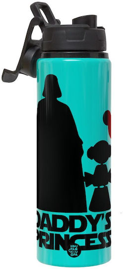 Koupakoupa Daddy's Princess Kinderflasche Aluminium mit Schraubverschluss Auslaufsicher Türkis 850ml