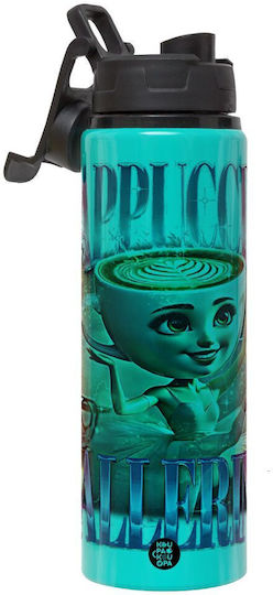 Koupakoupa Ballerina Capuchina Funk Kids Water Bottle Aluminium with Screw Cap Non Spill Turquoise 850ml