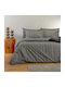 Melinen Duvet Cover Cotton Queen 225x245 Paris Anthracite