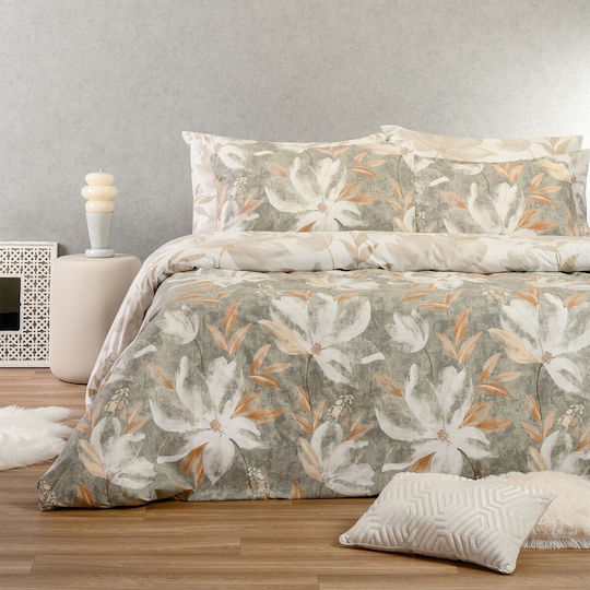 Melinen Bettwäsche-Set Doppel mit Gummiband 150x200+32cm. Giulia Grey 4Stück