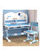 Kids Desk with Library made of Melamine Blue 75x50x67cm