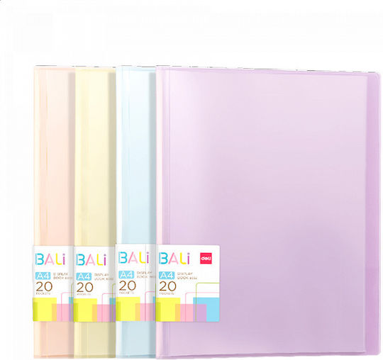 Deli Bali Display Book 20 Pockets PP A4 4 Colors