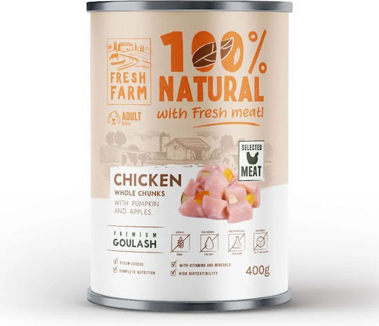 Fresh Farm Wet Food Dogs with Chicken, Pumpkin, Meat and Vegetables 400gr