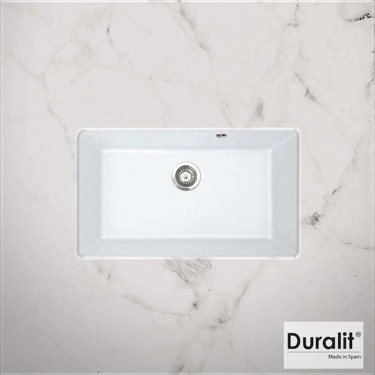 Duralit Drop-In Spüle aus Verbundgranulat B76xT50cm Weiß