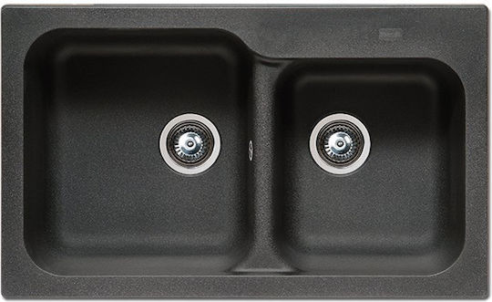 Duralit Drop-In Spüle aus Verbundgranulat B83xT50cm Weiß