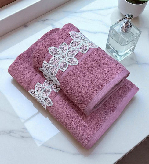 Linea Home Set of Towels 2 pcs Como Dusty Pink Weight 500gsm