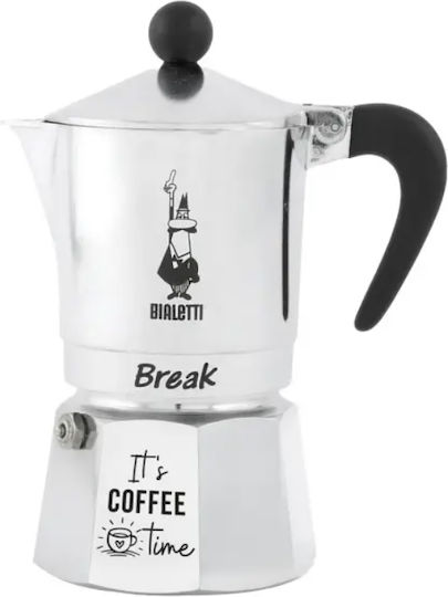 Bialetti Moka Express Break Καφετιέρα Μπρίκι Espresso Inox Μαύρο