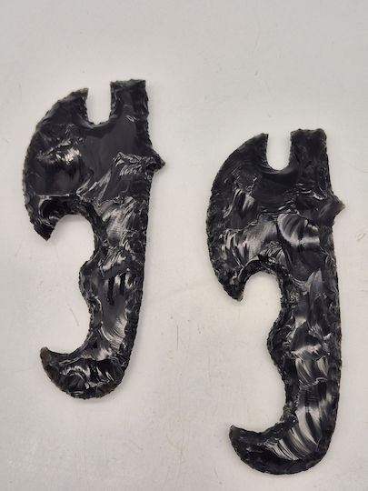 Dekoratives Beil Schwarz Obsidian