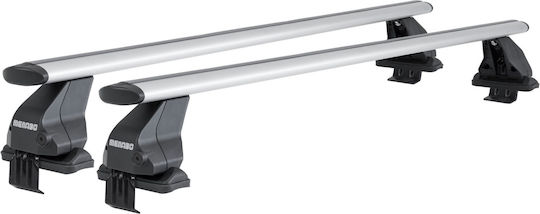 Menabo Bare De Acoperiș Din Aluminiu 112 Cm Pentru Fiat Tempra 4D 1990-1996 Set Cu Picioare Argintii