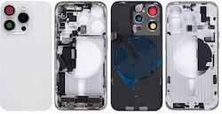 Apple iPhone 15 Pro Full Housing All Parts Vibra NFC Charging Connector Power Volume Flash Flex SIM Tray White Titanium Grade A Apple iPhone 15 Pro Full Housing All Parts Vibra NFC Charging Connector Power Volume Flash Flex SIM Tray White Titanium Grade A