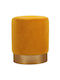Stool For Living Room Upholstered with Fabric Memfis Mustard