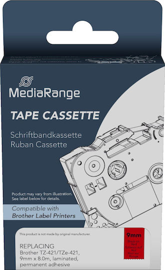 MediaRange Label Maker Tape in Black Colour Compatible with Brother TZe/TZ