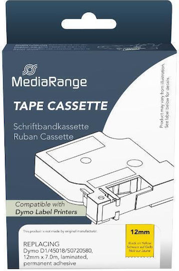 MediaRange Ταινία Ετικετογράφου 1m x 12mm σε Μαύρο Χρώμα Συμβατή με Dymo D1