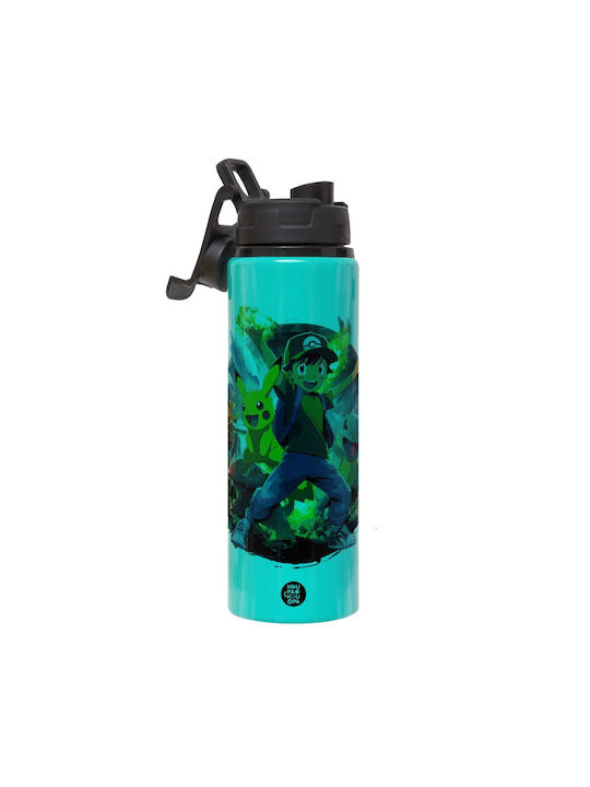 Koupakoupa Ash Ketchum & Pikachu Παγούρι Αλουμινίου 850ml Γκρι