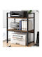 Walnut Bookcase Black 53x35x80cm
