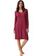 Penye Mood Winter Damen Nachthemd Cherry