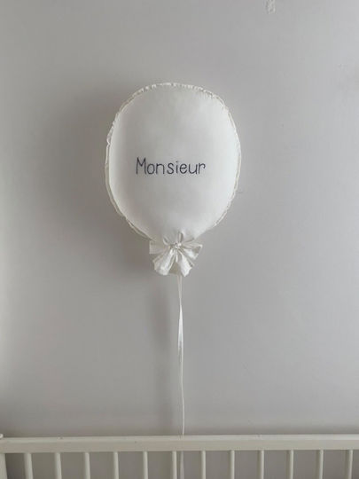 Weißes Kinderwanddekoration Ballon Monsieur