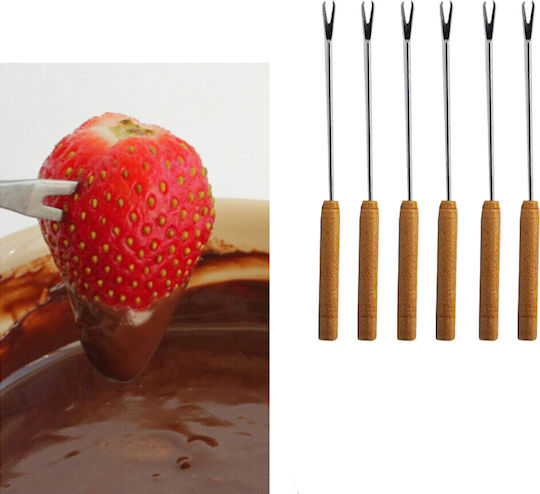 Set of Forks Fruit/Dessert Silver 22cm 6pcs