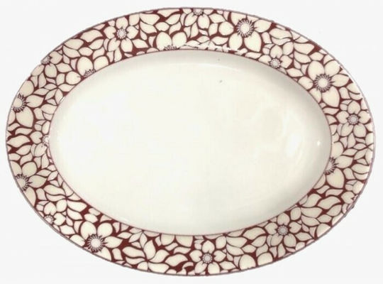 AB Servierplatte Oval aus Porzellan Weiß 31x22cm 1Stück
