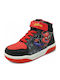 Spiderman Kids Sneakers High with Scratch & Lights Black