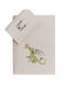 Kentia Σετ Βρεφικές Πετσέτες 2τμχ Poldo White-green 70x125cm Βάρους 400gr/m²