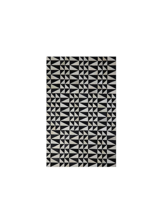InTheBox Black & White Χαλί Ορθογώνιο Δερμάτινο Μαύρο / Λευκό 170x240cm