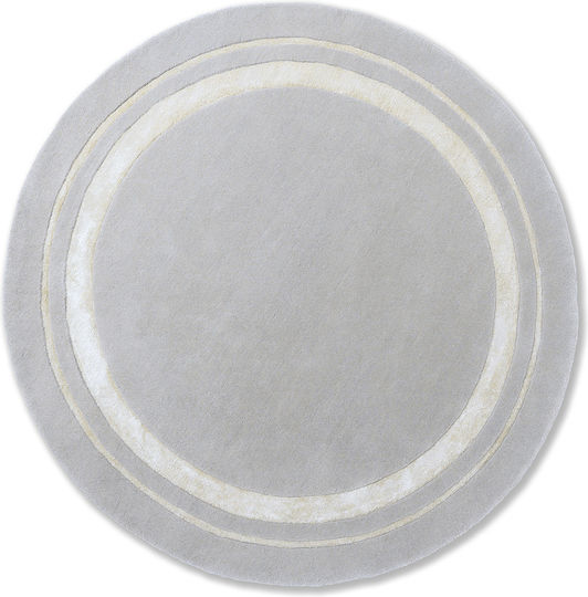 Laura Ashley Redbrook Χειροποίητο Χαλί Στρογγυλό Μάλλινο Silver Φ200cm