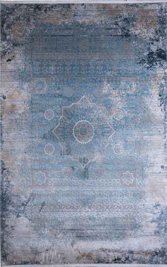 Klonaras Pearl 2077 Teppich Rechteckig Synthetisch,Polyester/Cotton/Leather Light Blue