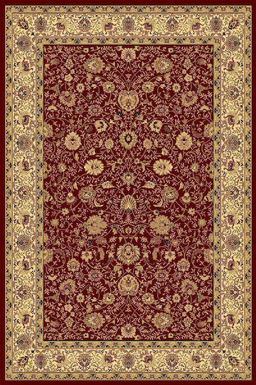 Newplan Persia 1533 Teppich Rechteckig Synthetisch,Polyester/Cotton/Leather mit Fransen Burgundy
